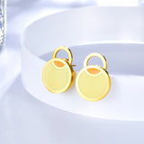 Big and Small Round Yellow Extremely Simple Stud Earrings