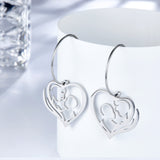 Fashion Stainless Steel Heart-shaped Hollow Motherly Love Earrings