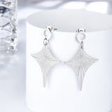 Boucles d'oreilles tendance en forme de diamant en acier inoxydable