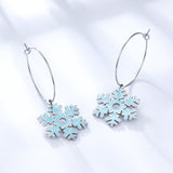 Pendientes De Acero Inoxidable Con Forma De Copo De Nieve