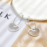 2022 Fashion Stainless Steel Fan-shaped Earrings