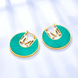 Fashion M-word Irregular Green Drop Oil Earrings