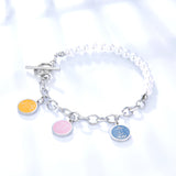 Three Mixed Color Round Accessories Half Pearl Soft Bracelet