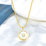 Butterfly-shaped Round Accessory With White Shell Necklace