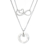 Circle Accessory with Double Steel Ball + Heart Accessory with Chain Double Chain Necklace