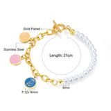 Three Mixed Color Round Accessories Half Pearl Soft Bracelet