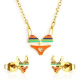 Stainless Steel Bikini Mixed Color Jewelry Set