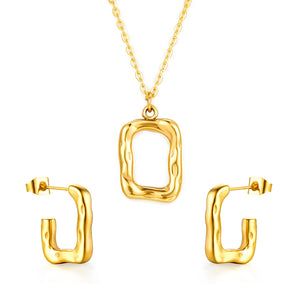 Fashion Square Hollow Special-shaped Jewelry Set