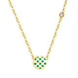 Round Mixed Color Accessories With Diamond Necklace