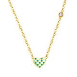 Heart-shaped Mixed Color Accessories With Diamond Necklace