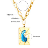 Rectangular Accessory With Mixed Color Mother and Baby Necklace