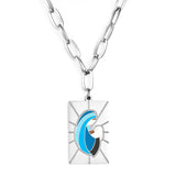 Rectangular Accessory With Mixed Color Mother and Baby Necklace