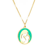 Stainless Steel Fashion Green Mother and Baby Accessory Necklace