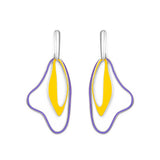 Boucles d'oreilles de couleur mélangée de cercle de taille de forme étrange de mode