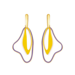 Boucles d'oreilles de couleur mélangée de cercle de taille de forme étrange de mode