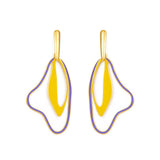 Boucles d'oreilles de couleur mélangée de cercle de taille de forme étrange de mode