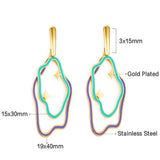 Pendientes de círculo de tamaño extraño con estrellas de colores mezclados