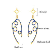 Fashion Colored Ribbon Black Drop Oil Earrings