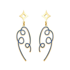 Pendientes De Gota De Aceite Negro Con Cinta De Colores Fashion