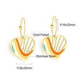 Fashion Circle with Heart-shaped Color Bar Mixed Color Earrings