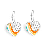 Fashion Circle with Heart-shaped Color Bar Mixed Color Earrings