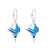 Circle with Long Star-shaped Seawater Mixed Color Earrings