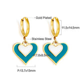 Circle with Size Heart-shaped Mixed Color Earrings