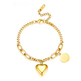 Bracelet Coeur + Accessoires Ronds Acier Inoxydable