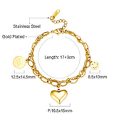 Heart-shaped+Round+Smiley Accessories Double Bracelet