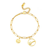 Smiley+Circle Hollow With Smiley Accessory Bracelet