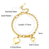 Stainless Steel Size Heart-shaped Accessories Bracelet