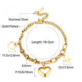 Heart Shape + Heart Shaped Hollow + Star Accessories Bracelet