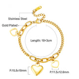 Heart-Shaped Accessory + 2 Heart-Shaped Hollow Accessories Bracelet