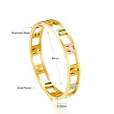 Stainless Steel Mixed Color Letter SUMMER Hollow Hard Bracelet