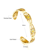 Stainless Steel Mixed Color Sun Hard Bracelet For Women