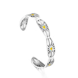 Stainless Steel Mixed Color Sun Hard Bracelet For Women