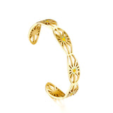 Stainless Steel Mixed Color Sun Hard Bracelet For Women