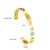 2022 Fashion Stainless Steel Mixed Color Sun Hard Bracelet