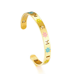 2022 Fashion Stainless Steel Mixed Color Sun Hard Bracelet