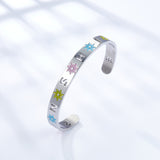 Bracelet dur solaire en acier inoxydable, couleurs mélangées, mode 2022