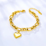 Pulsera De Accesorios En Forma De Corazón De Acero Inoxidable De Moda