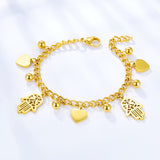 3 Heart-shaped Accessories + 2 Accessories + 6 Steel Balls Bracelet