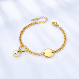 Heart-shaped Lock White Shell + Round Accessories Bracelet