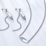 Fashion Leaf Shape With Mixed Color Ribbon Jewelry Set