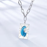 Rectangular Accessory With Mixed Color Mother and Baby Necklace