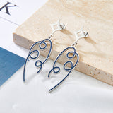 Fashion Colored Ribbon Black Drop Oil Earrings