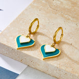 Circle with Size Heart-shaped Mixed Color Earrings