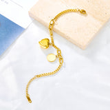 Stainless Steel Heart + Round Accessories Bracelet