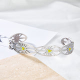 Stainless Steel Mixed Color Sun Hard Bracelet For Women