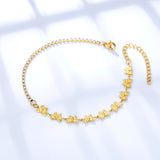 9 Butterflies With Diamonds Chain Anklet